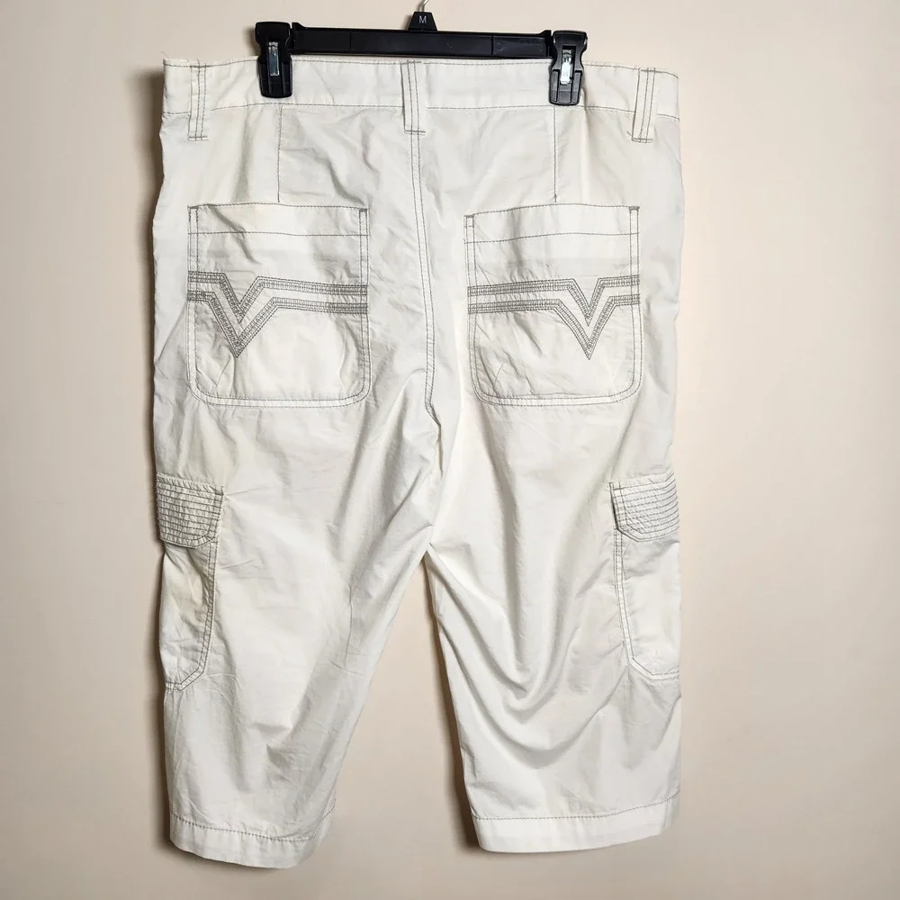INC International Concepts Men's White Cargo Shorts Size 36 100% Cotton Utility
